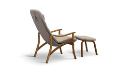 Gotland fåtölj med fotpall fårskinn ljusbeige/ek