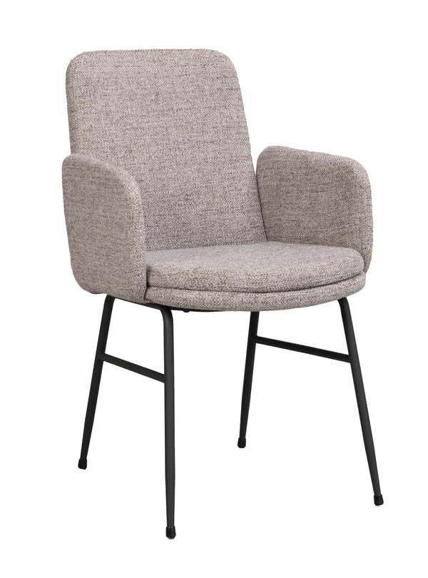 Conklin karmstol mörkbeige tyg/svarta metallben 2-pack