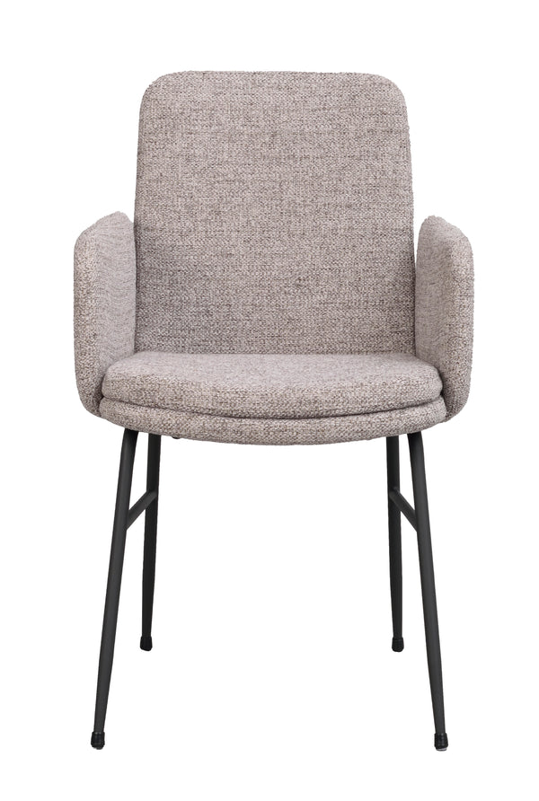 Conklin karmstol mörkbeige tyg/svarta metallben 2-pack