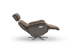 Lissabon reclinerfåtölj med elektrisk funktion beige fårskinn