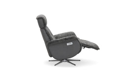 Lissabon reclinerfåtölj med elektrisk funktion ljusgrått fårskinn