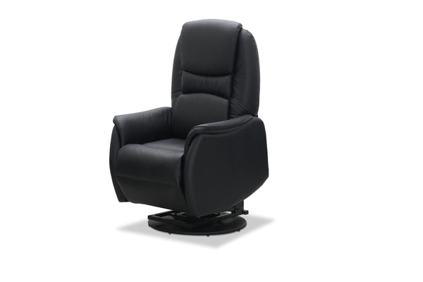 Oslo lyftfåtölj 2 motorer med snurr svart läder