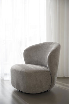 Roselawn fåtölj beige tyg snurr