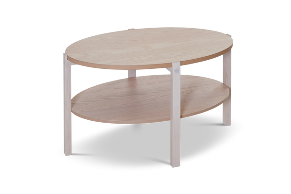 Solo soffbord vitpigmenterad ek 90x60 cm