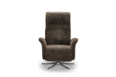 Tofta reclinerfåtölj fårskinn beige