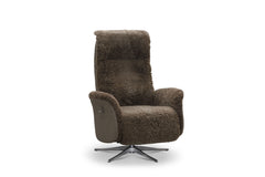 Tofta reclinerfåtölj fårskinn beige