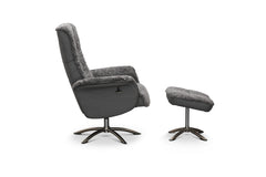 Visby fåtölj med fotpall fårskinn ljusgrå