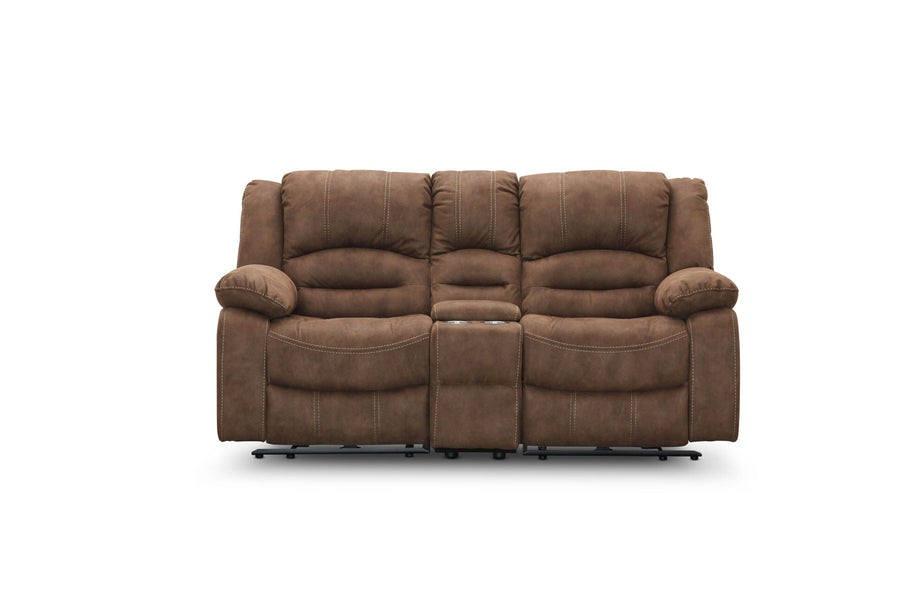 Cinema reclinersoffa kombination A med el tyg brun