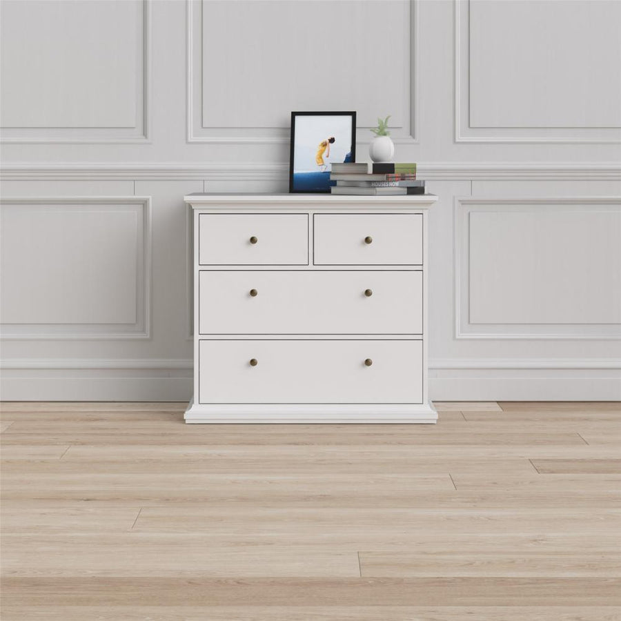 Paris byrå 2+2 lådor vit