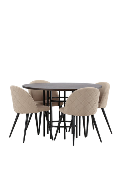 Matbordet Copenhagen och stolarna Velvet