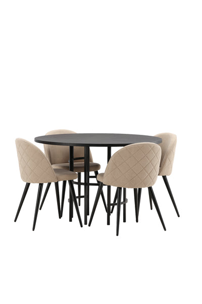 Matbordet Copenhagen och stolarna Velvet