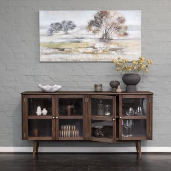 Löderup sideboard vitrin 4 glasdörrar rökbetsad ek