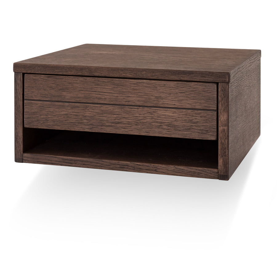 Trace sängbord rökbetsad ek vägghängt