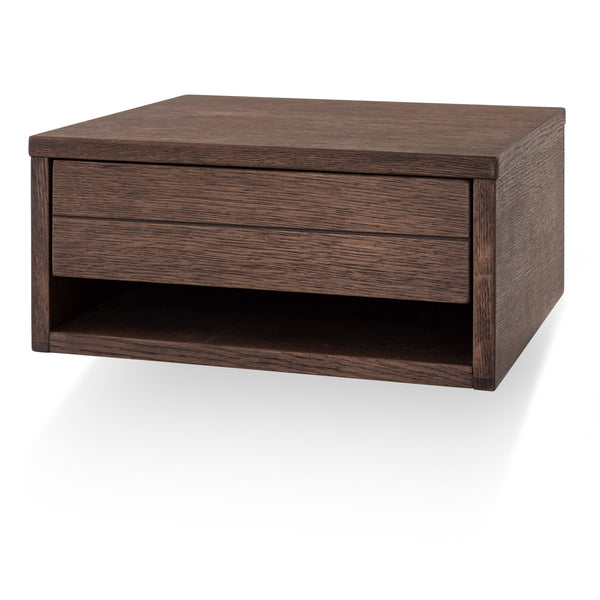 Trace sängbord rökbetsad ek vägghängt