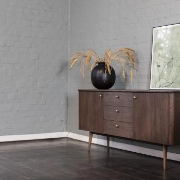 Löderup sideboard 2 dörrar, 3 lådor rökbetsad ek
