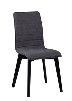 Gracy stol tyg mörkgrå/svartbetsad ek 2-pack