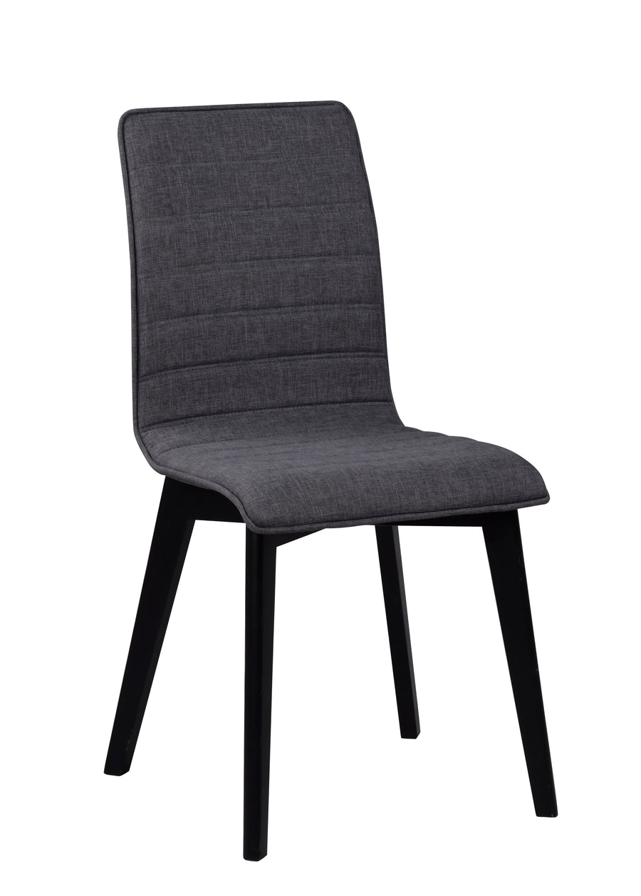 Gracy stol tyg mörkgrå/svartbetsad ek 2-pack