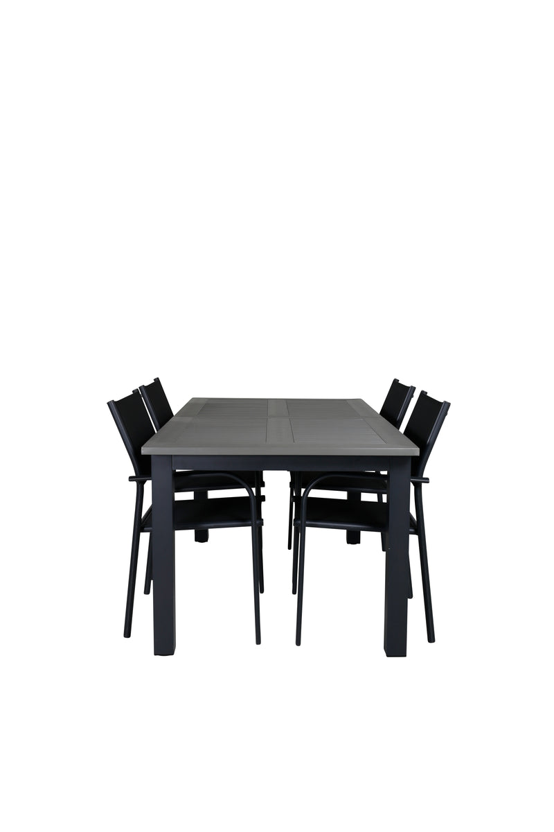 Matbordet Albany och stolarna Santorini