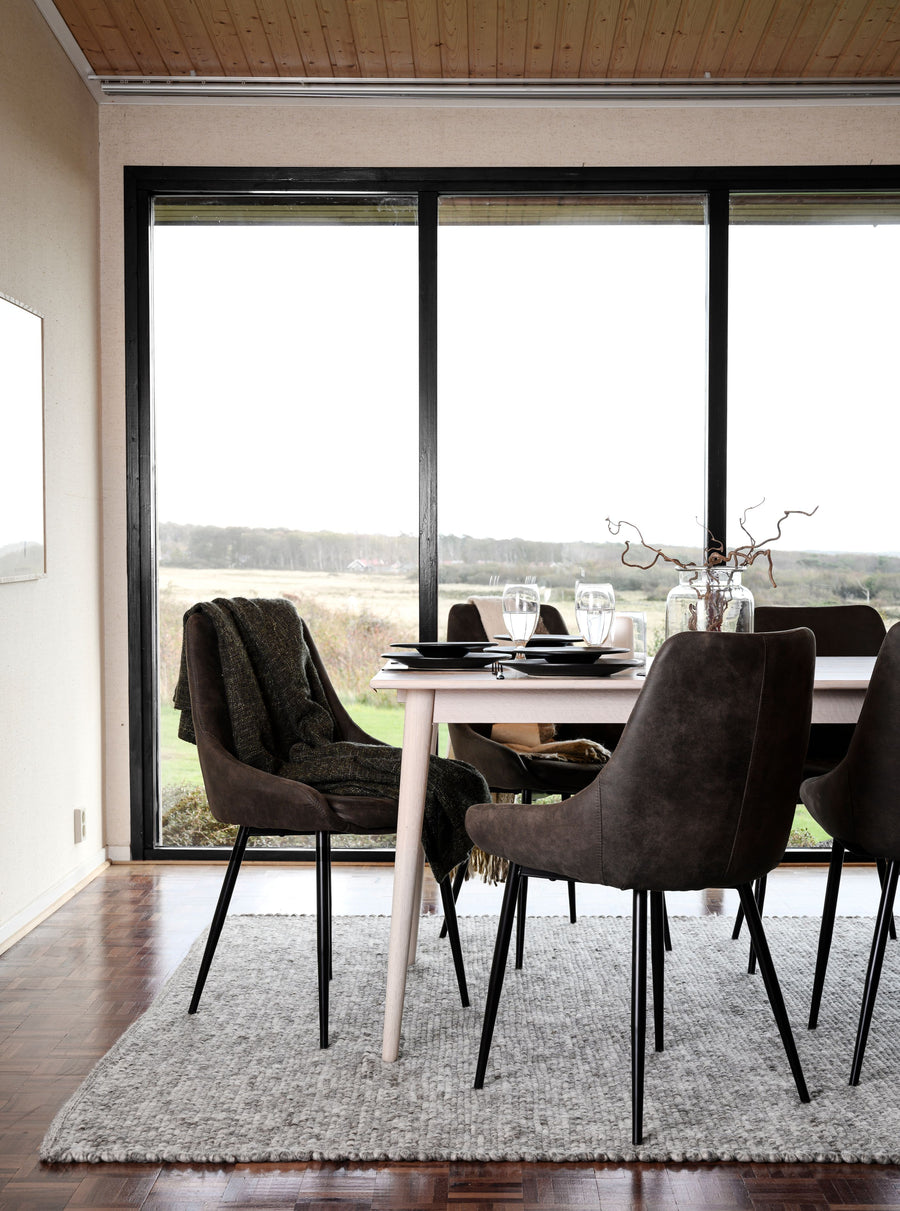 Sierra stol mörkgrå microfiber/svarta metall ben 2-pack