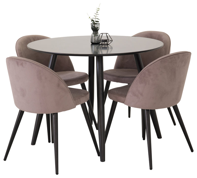 Matbordet Plaza och stolarna Velvet
