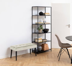 Seaford bokhylla 5 hyllor svart