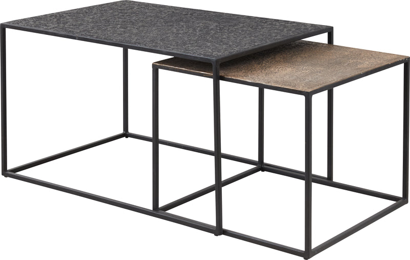 Soho satsbord svart/koppar 90x60/55x55 cm