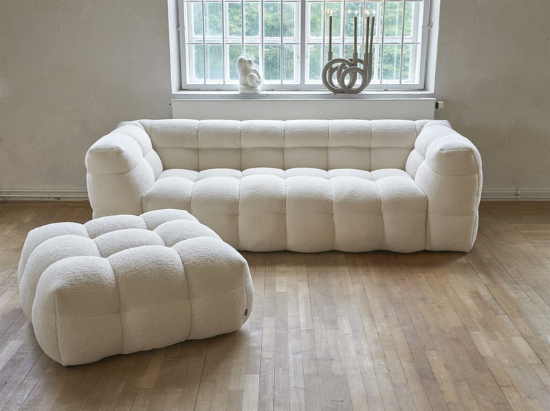 Kendall 3-sits soffa vit teddy