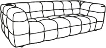 Kendall 3-sits soffa beige bouclé