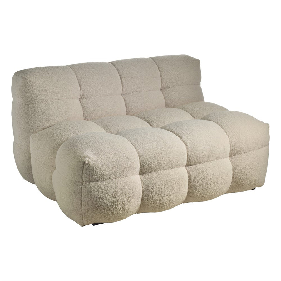 Kendall fåtölj 1,5-sits vit teddy