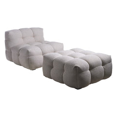 Kendall fåtölj 1-sits beige bouclé