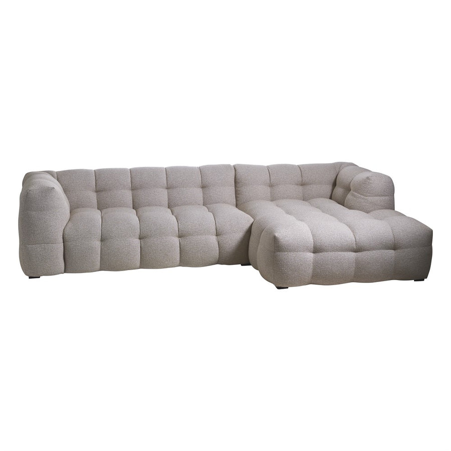 Kendall 3-sits med divan höger beige bouclé