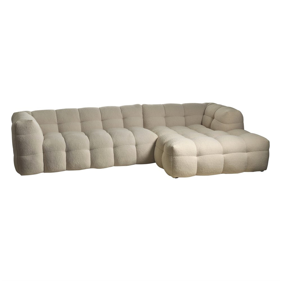 Kendall 3-sits med divan höger vit teddy