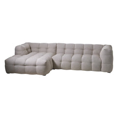 Kendall 3-sits med divan vänster beige bouclé