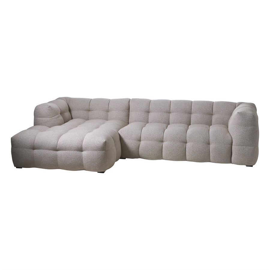 Kendall 3-sits med divan vänster beige bouclé