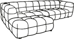 Kendall 3-sits med divan vänster beige bouclé