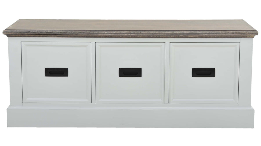 Knight bänk med 3-lådor vit/grå