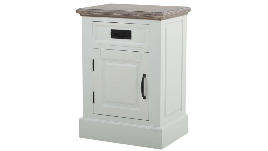 Knight sängbord vit/grå