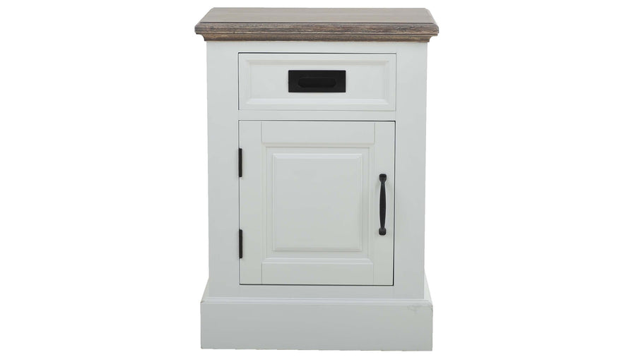 Knight sängbord vit/grå