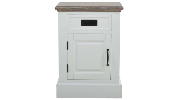 Knight sängbord vit/grå