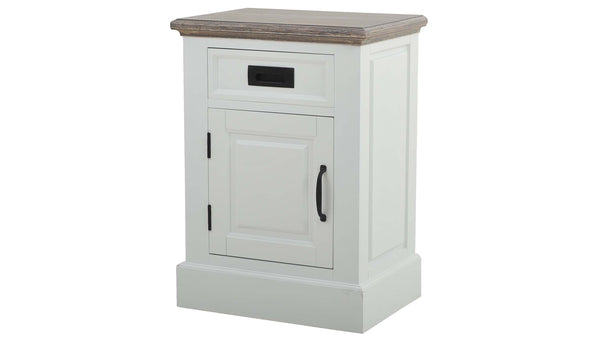 Knight sängbord vit/grå