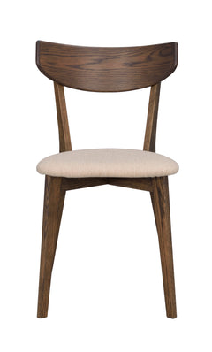 Ami stol brun ek/beige tyg 2-pack