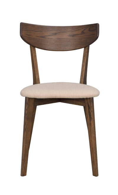 Ami stol brun ek/beige tyg 2-pack