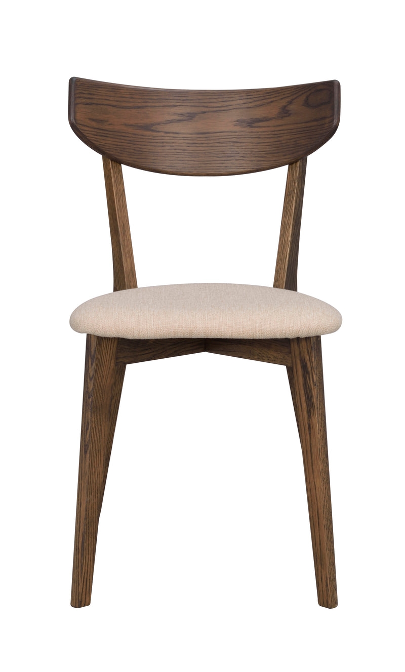 Ami stol brun ek/beige tyg 2-pack
