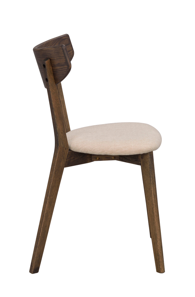 Ami stol brun ek/beige tyg 2-pack
