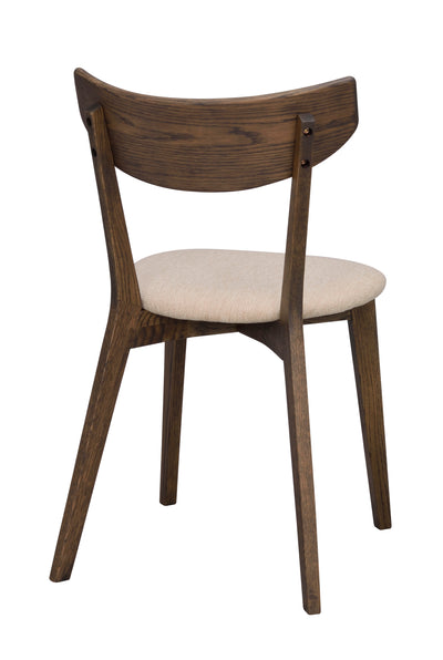 Ami stol brun ek/beige tyg 2-pack