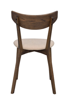 Ami stol brun ek/beige tyg 2-pack