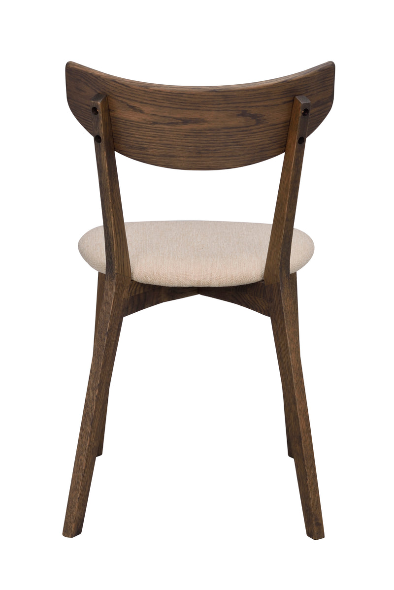 Ami stol brun ek/beige tyg 2-pack