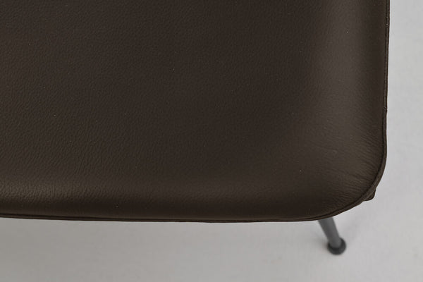 Lowell stol brunt läder/svart metall stag 2-pack