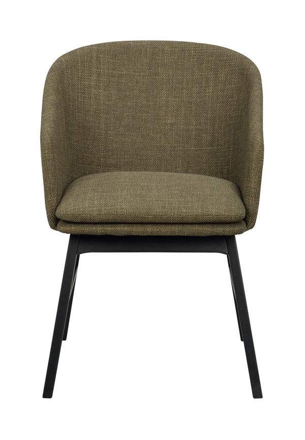 Windham karmstol grönt tyg/svarta ekben 2-pack