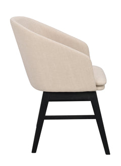 Windham karmstol beige tyg/svarta ekben 2-pack